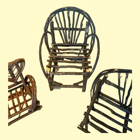VINTAGE HANDMADE TWIG CHAIRS (3 AVAIL) & COUCHES (2 AVAIL) - Picture 8 of 11
